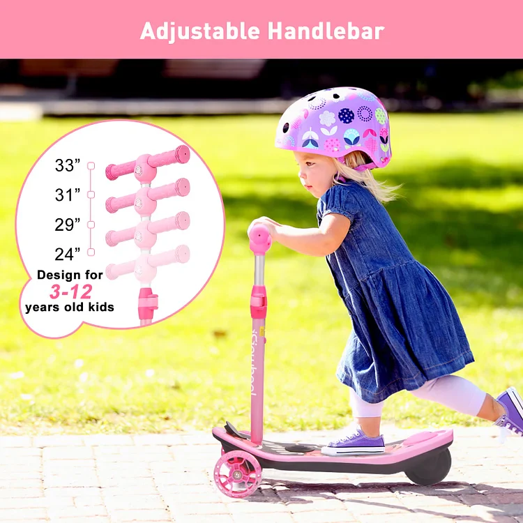 3-Wheel Mini 2in1 Kids Electric Scooter Height Adjustable Lean to Steer Kick Scooter for 3-12 Boys Girls - Image 12