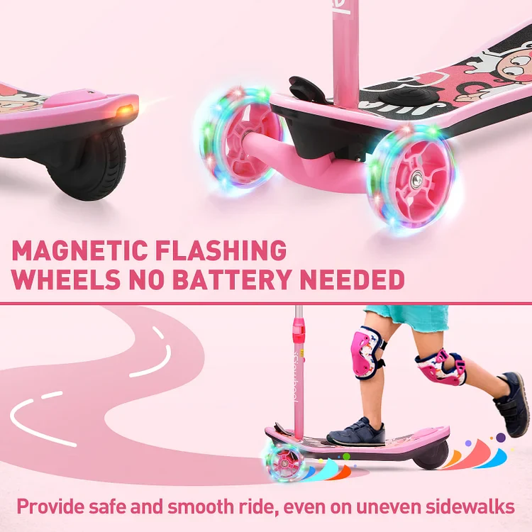 3-Wheel Mini 2in1 Kids Electric Scooter Height Adjustable Lean to Steer Kick Scooter for 3-12 Boys Girls - Image 15