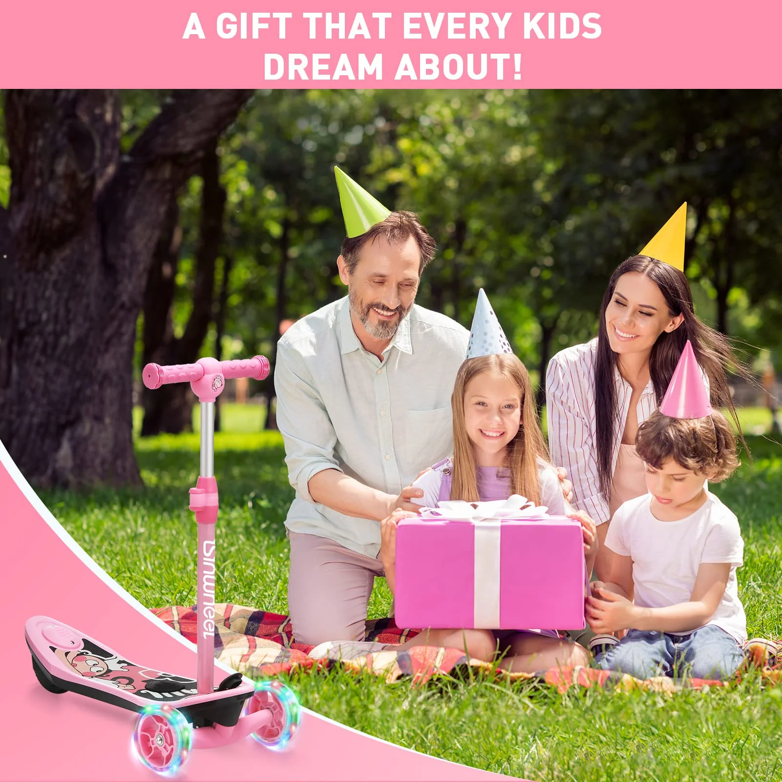 3-Wheel Mini 2in1 Kids Electric Scooter Height Adjustable Lean to Steer Kick Scooter for 3-12 Boys Girls - Image 16