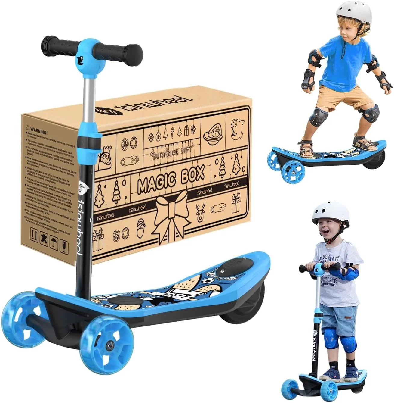 3-Wheel Mini 2in1 Kids Electric Scooter Height Adjustable Lean to Steer Kick Scooter for 3-12 Boys Girls - Image 21