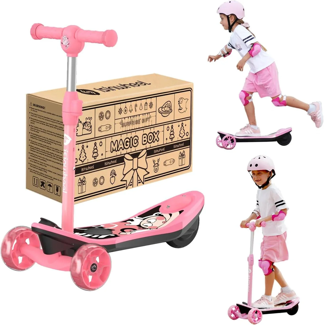 3-Wheel Mini 2in1 Kids Electric Scooter Height Adjustable Lean to Steer Kick Scooter for 3-12 Boys Girls - Image 22