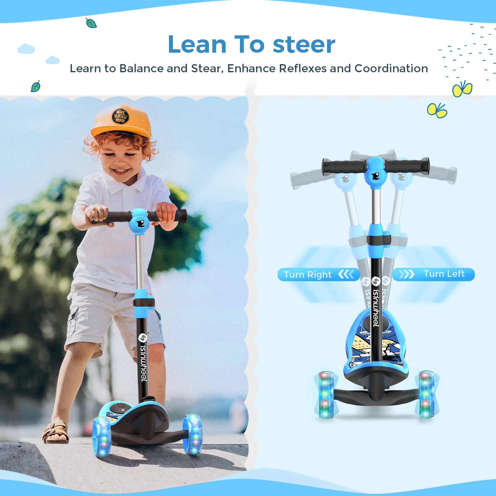 3-Wheel Mini 2in1 Kids Electric Scooter Height Adjustable Lean to Steer Kick Scooter for 3-12 Boys Girls - Image 8