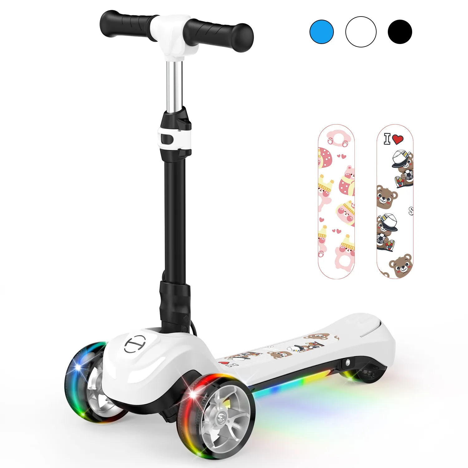 B1 3-Wheel Folding Kids Scooter LED Lighted PU Wheels - Image 13