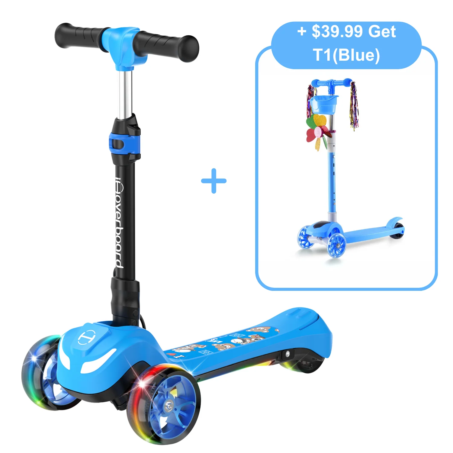 B1 3-Wheel Folding Kids Scooter LED Lighted PU Wheels - Image 19