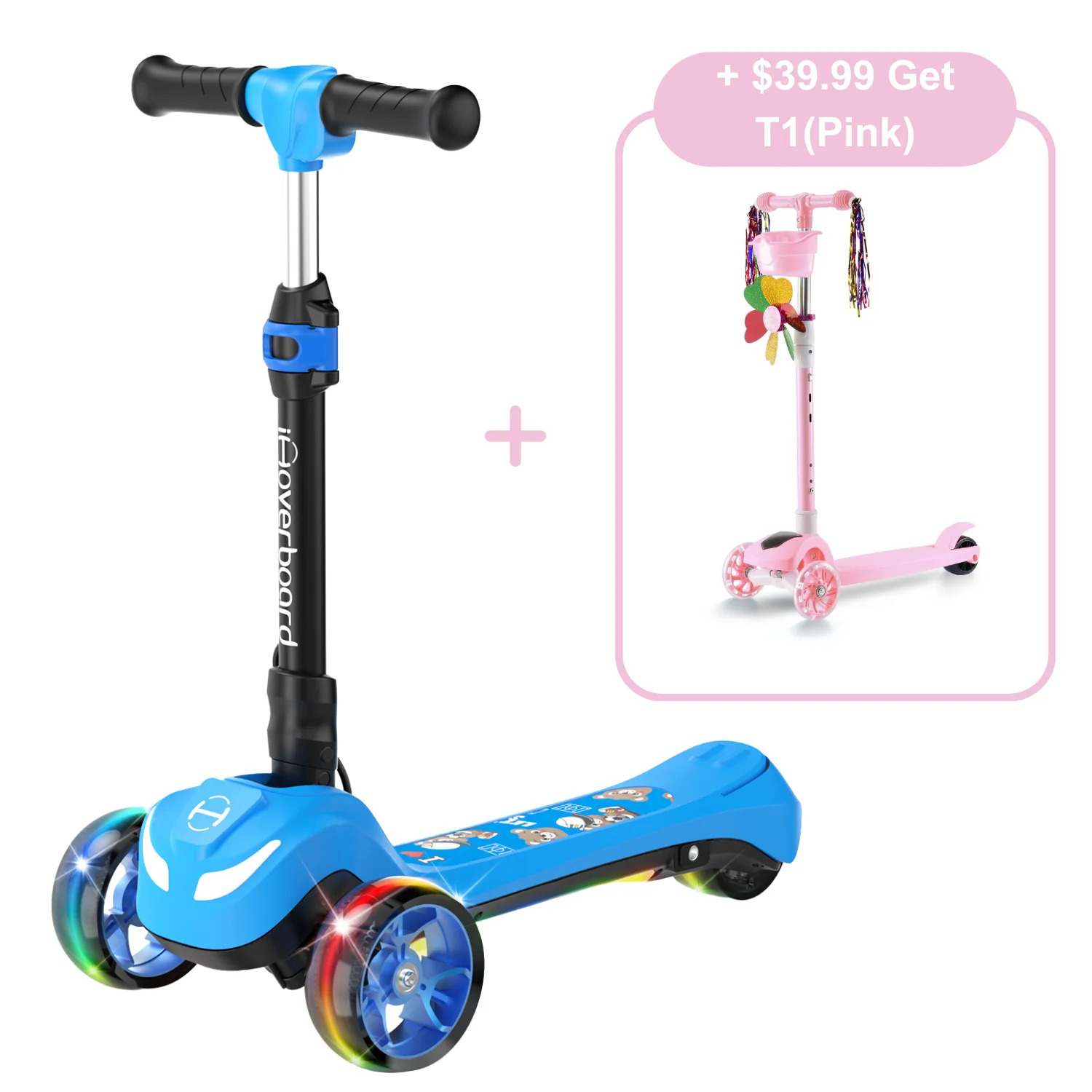 B1 3-Wheel Folding Kids Scooter LED Lighted PU Wheels - Image 22