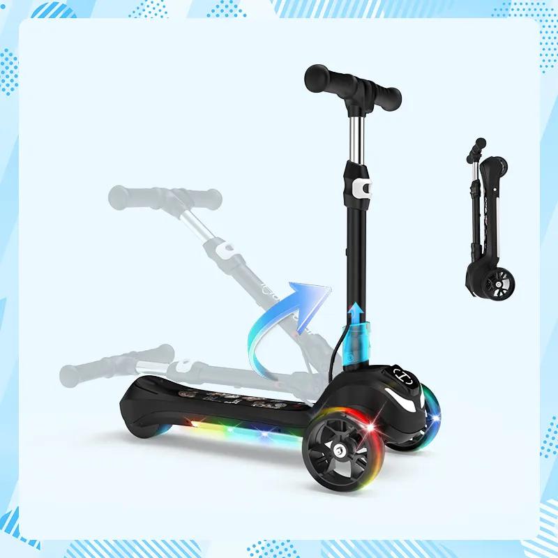 B1 3-Wheel Folding Kids Scooter LED Lighted PU Wheels - Image 3