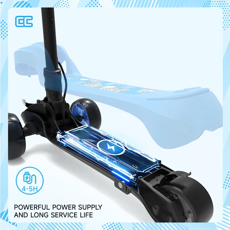 B1 3-Wheel Folding Kids Scooter LED Lighted PU Wheels - Image 6