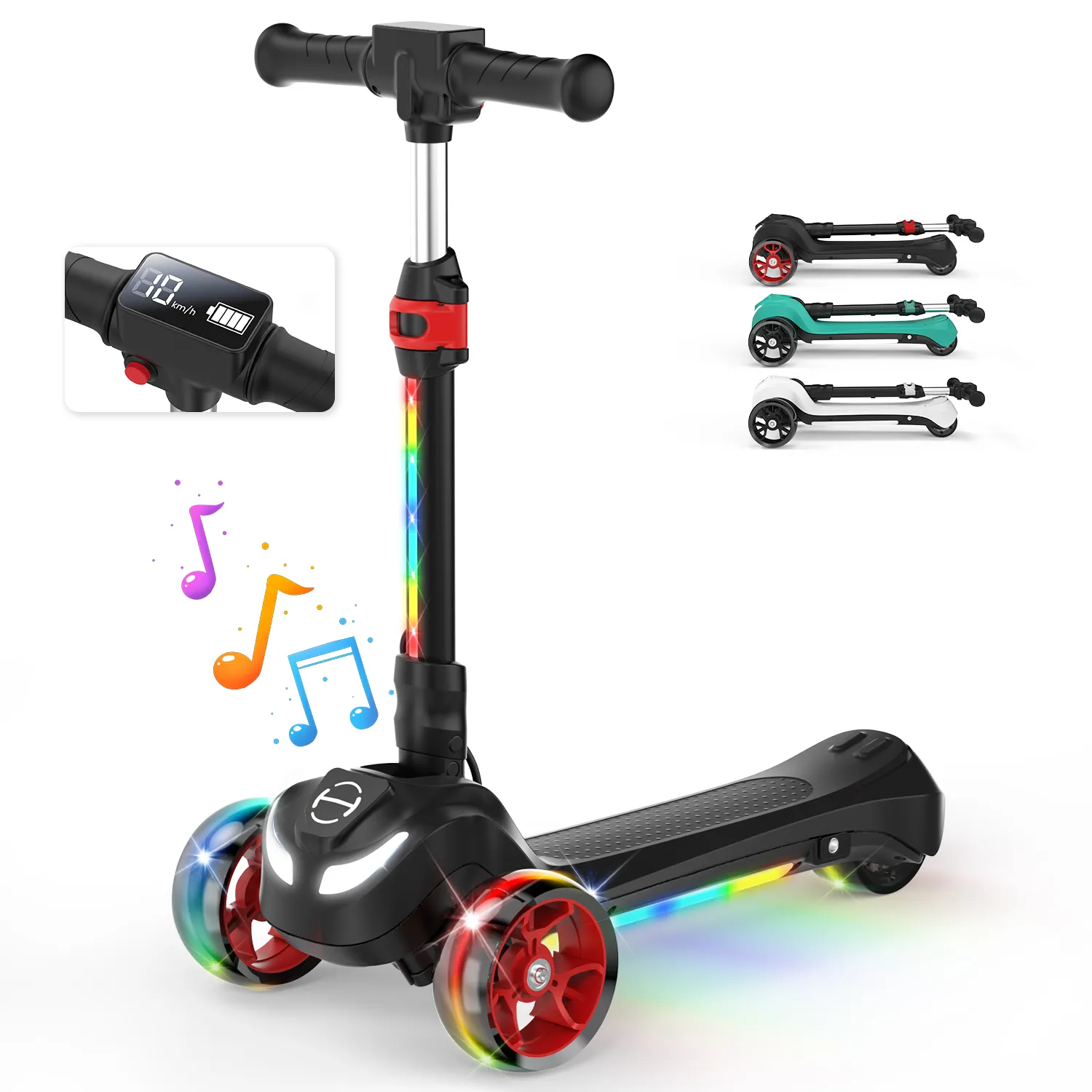 B2 Light Up 3-Wheels Scooter with Bluetooth Control  for Age 3-8 - Image 12