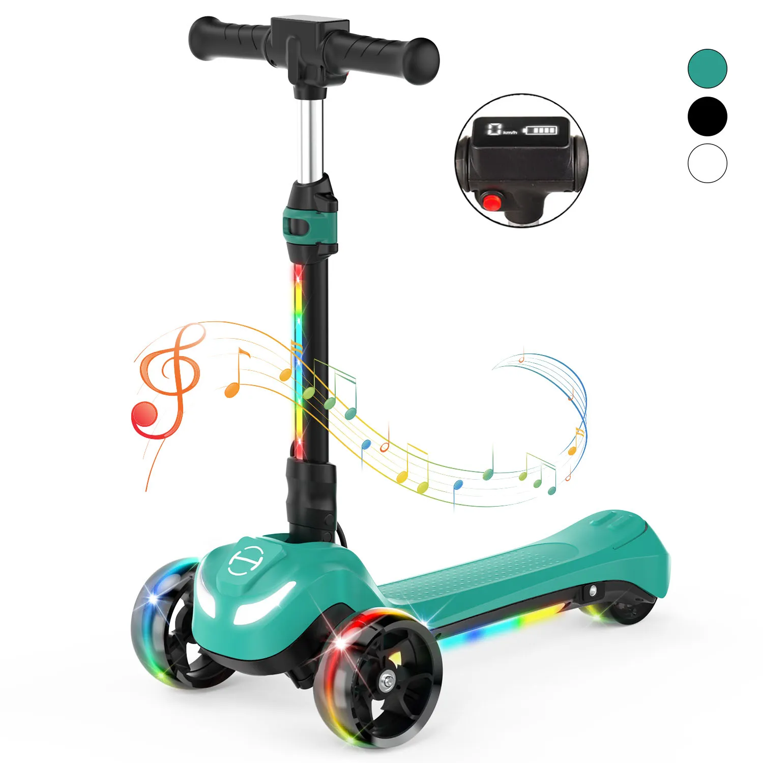 B2 Light Up 3-Wheels Scooter with Bluetooth Control  for Age 3-8 - Image 16