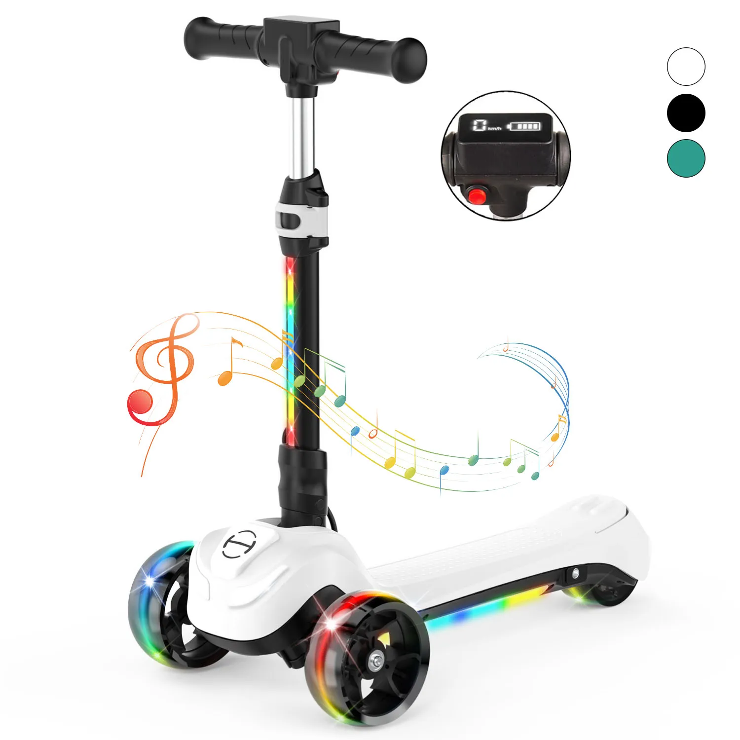 B2 Light Up 3-Wheels Scooter with Bluetooth Control  for Age 3-8 - Image 17