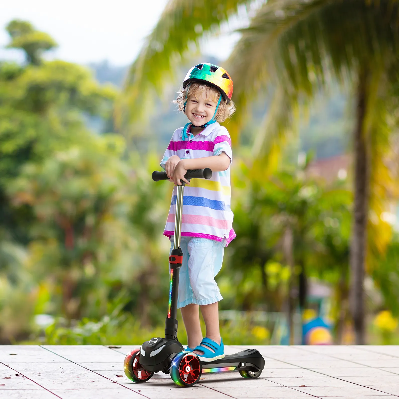 B2 Light Up 3-Wheels Scooter with Bluetooth Control  for Age 3-8 - Image 20