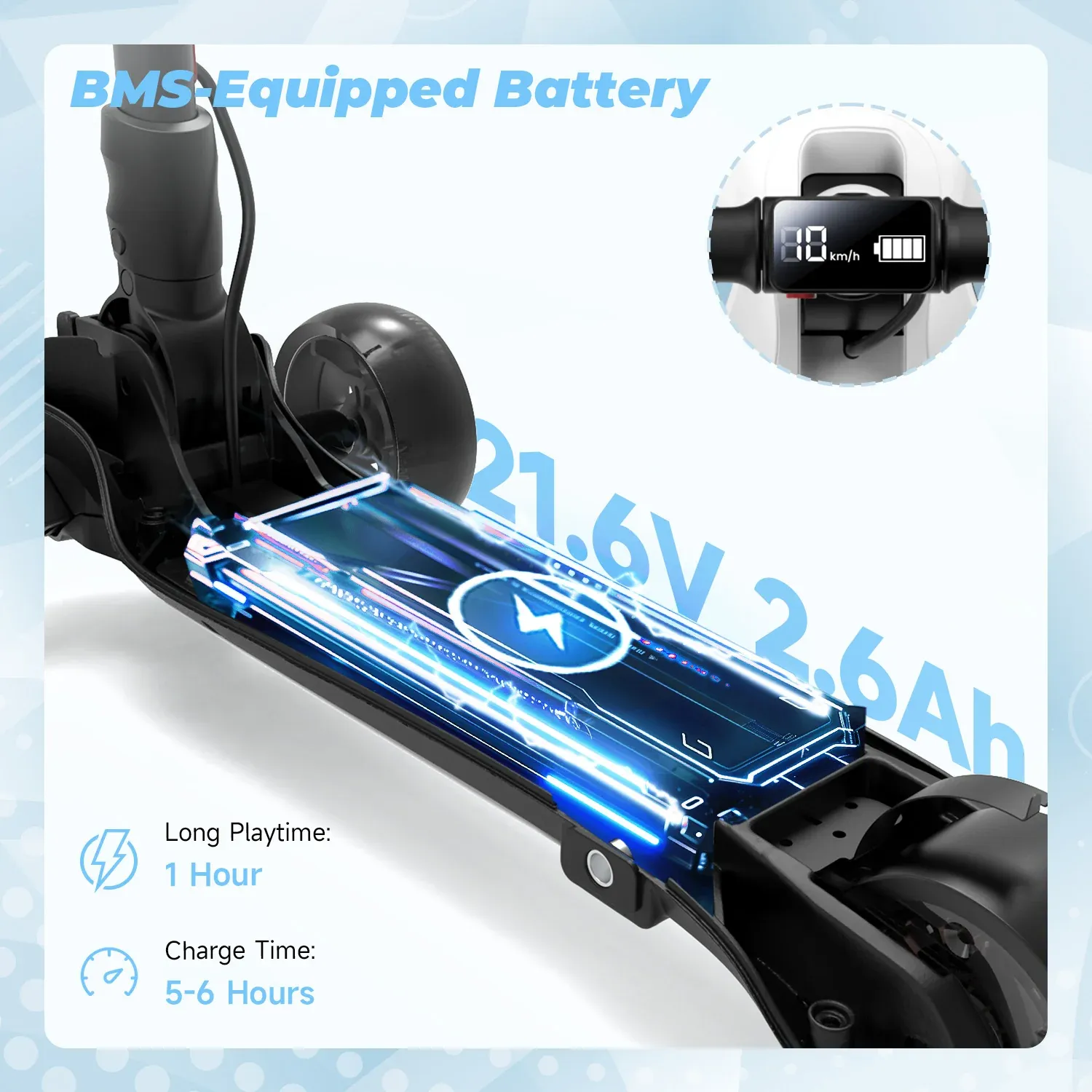 B2 Light Up 3-Wheels Scooter with Bluetooth Control  for Age 3-8 - Image 4