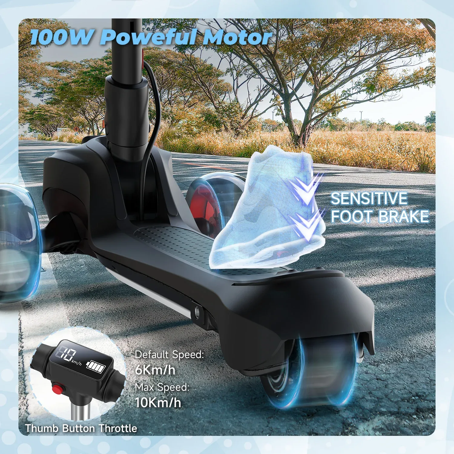 B2 Light Up 3-Wheels Scooter with Bluetooth Control  for Age 3-8 - Image 5