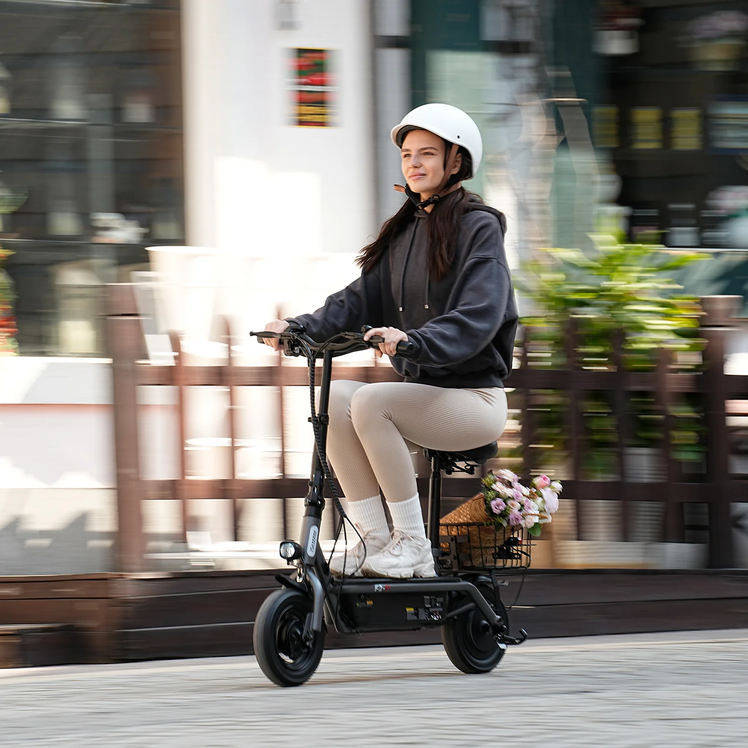 F2 Electric Scooter with Seat 10" Pneumatic Tire - Image 14