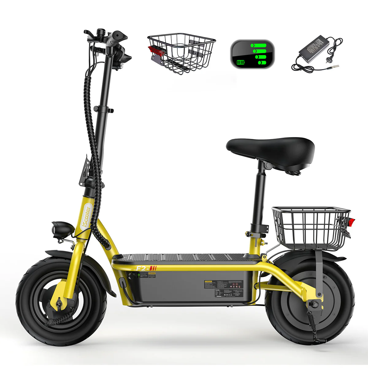 F2 Electric Scooter with Seat 10" Pneumatic Tire - Image 22