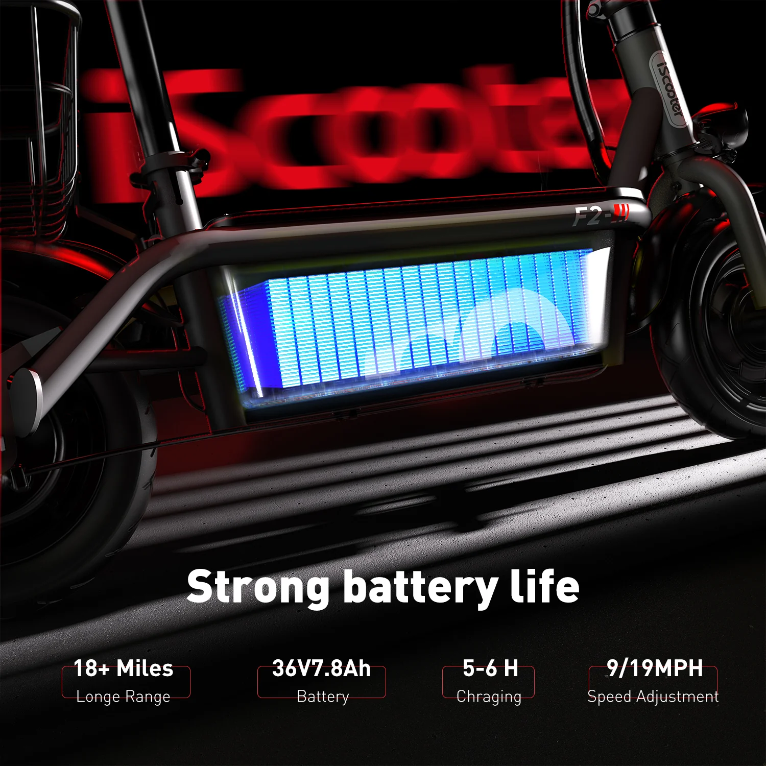 F2 Electric Scooter with Seat 10" Pneumatic Tire - Image 3