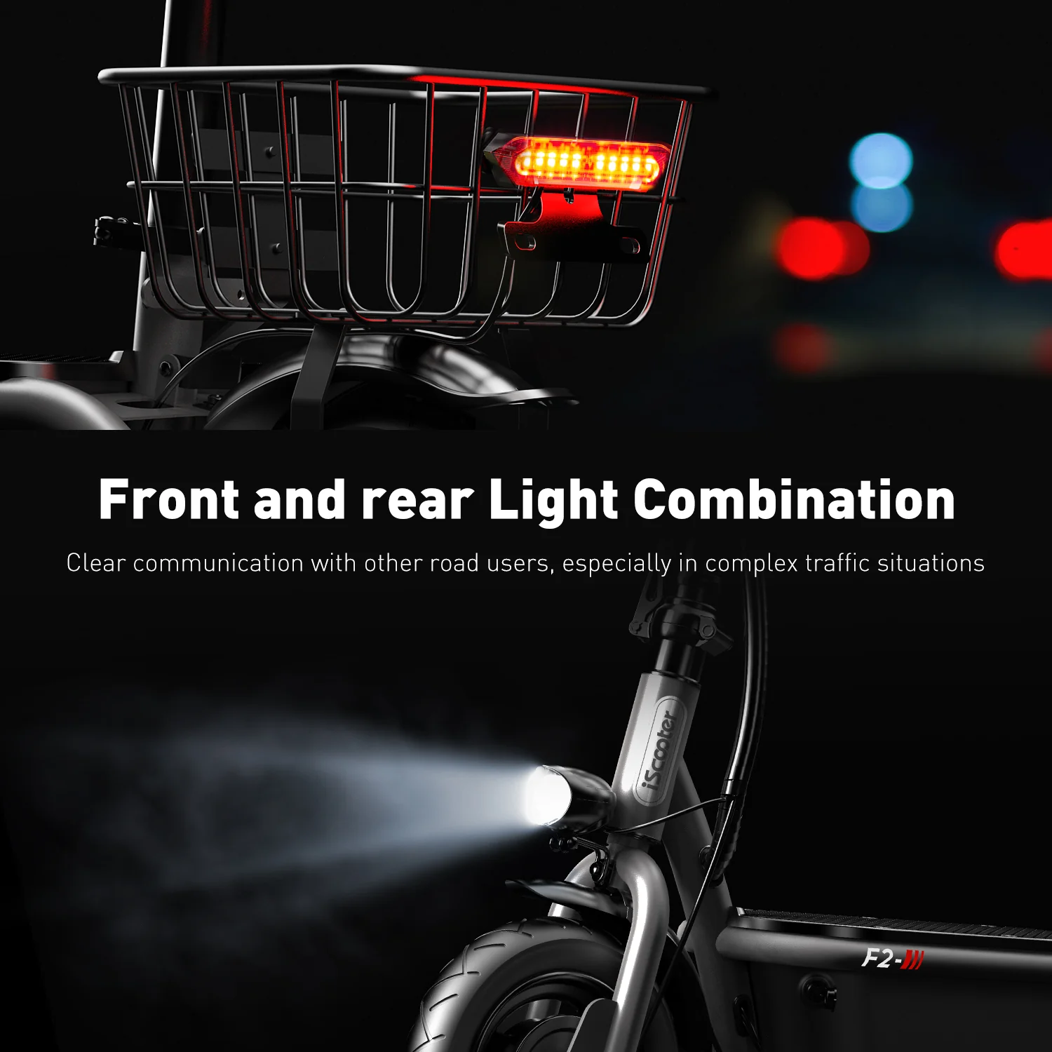 F2 Electric Scooter with Seat 10" Pneumatic Tire - Image 4