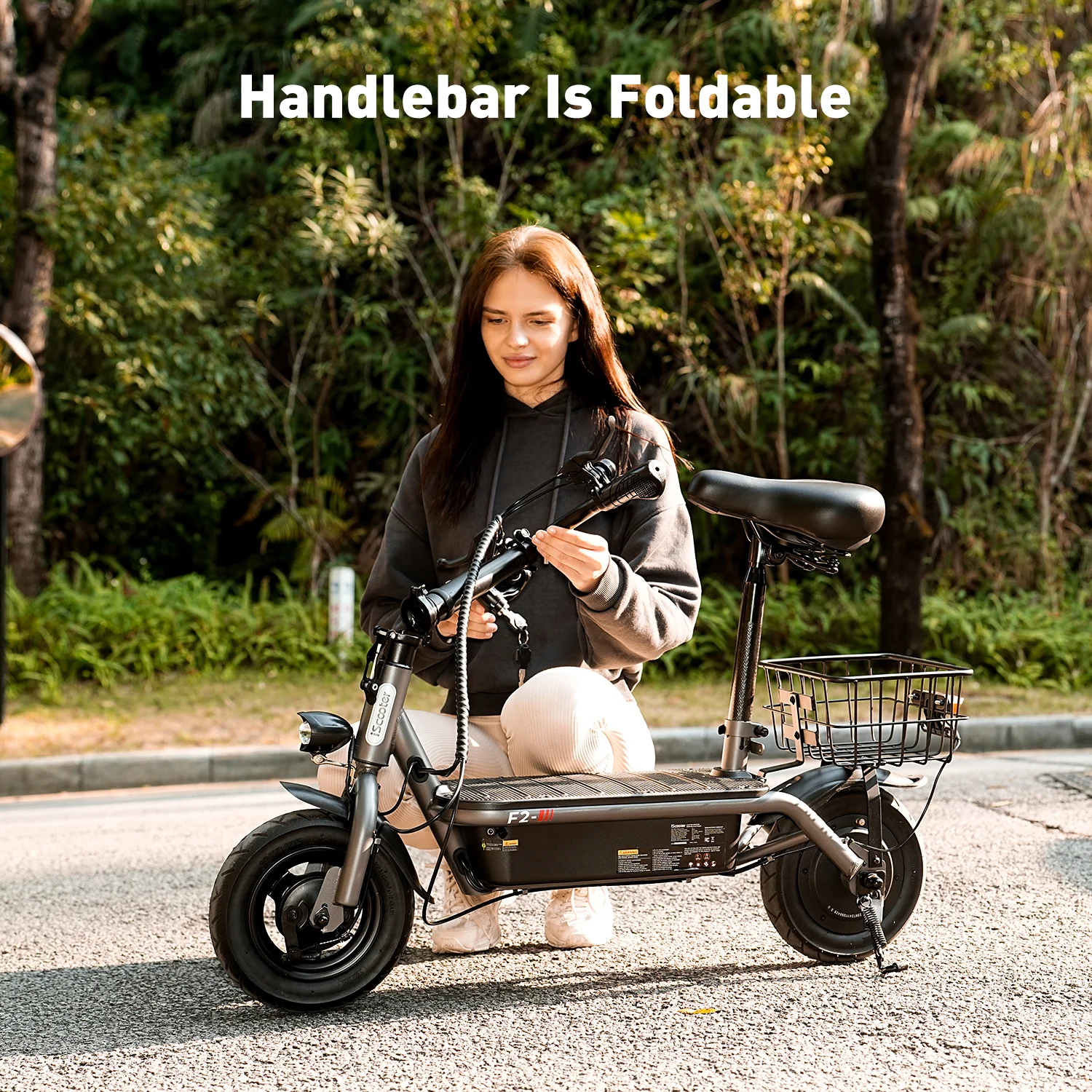 F2 Electric Scooter with Seat 10" Pneumatic Tire - Image 8
