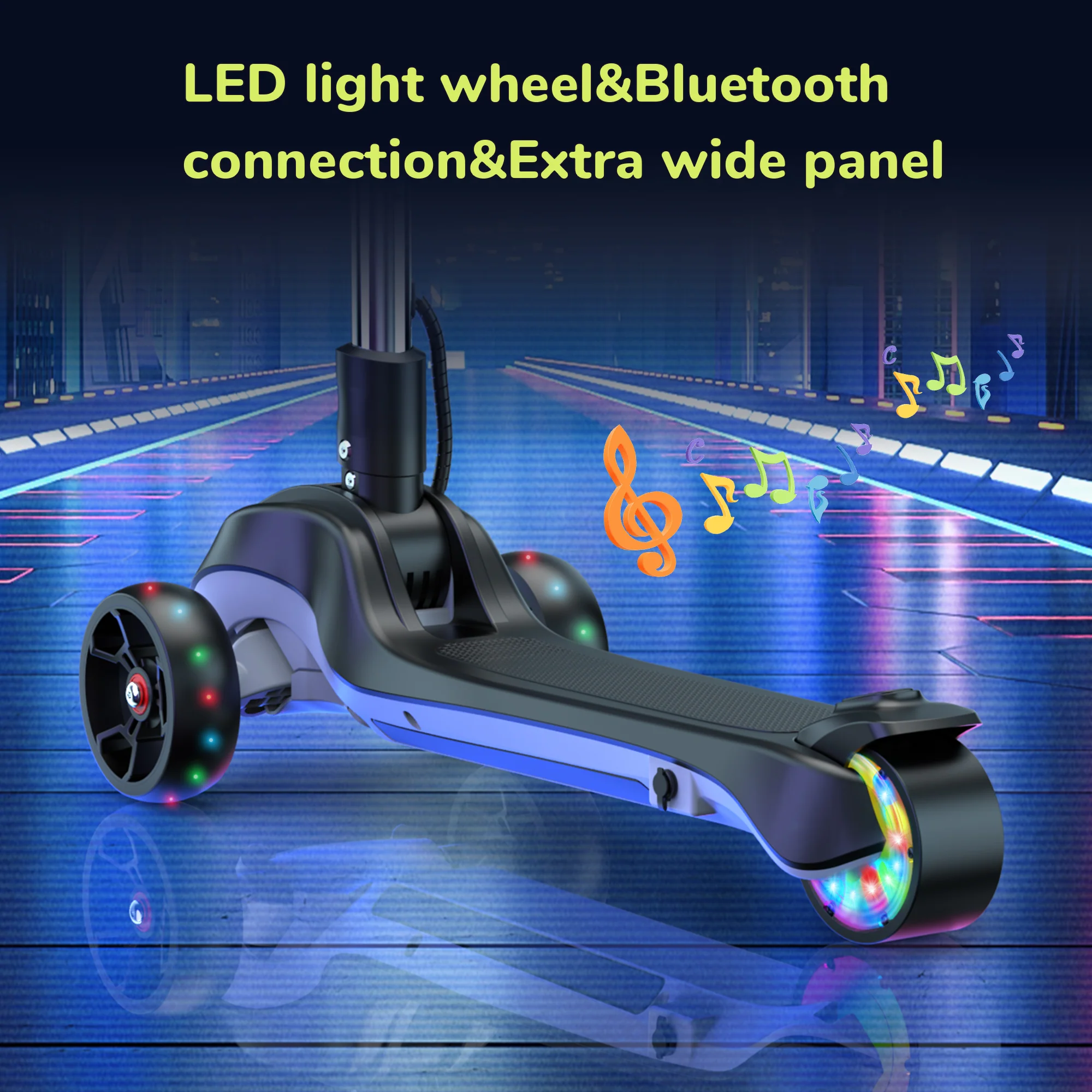 iScooter iK2/B1/B2 3-Wheel Electric Scooter with Colorful Flashing Wheel - Image 10