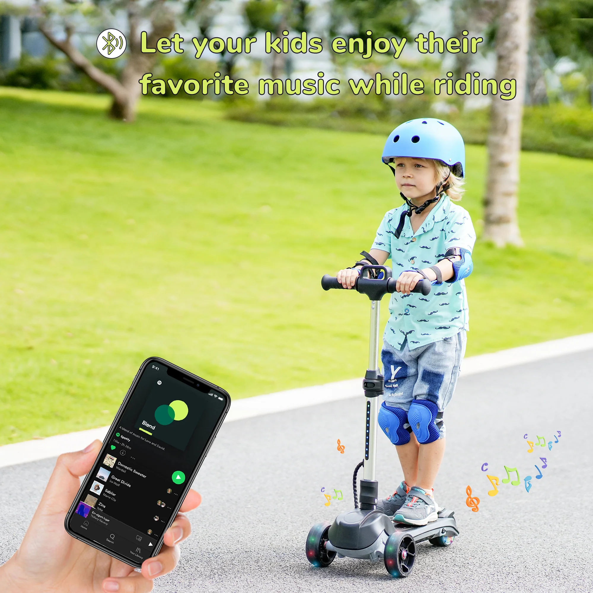 iScooter iK2/B1/B2 3-Wheel Electric Scooter with Colorful Flashing Wheel - Image 12