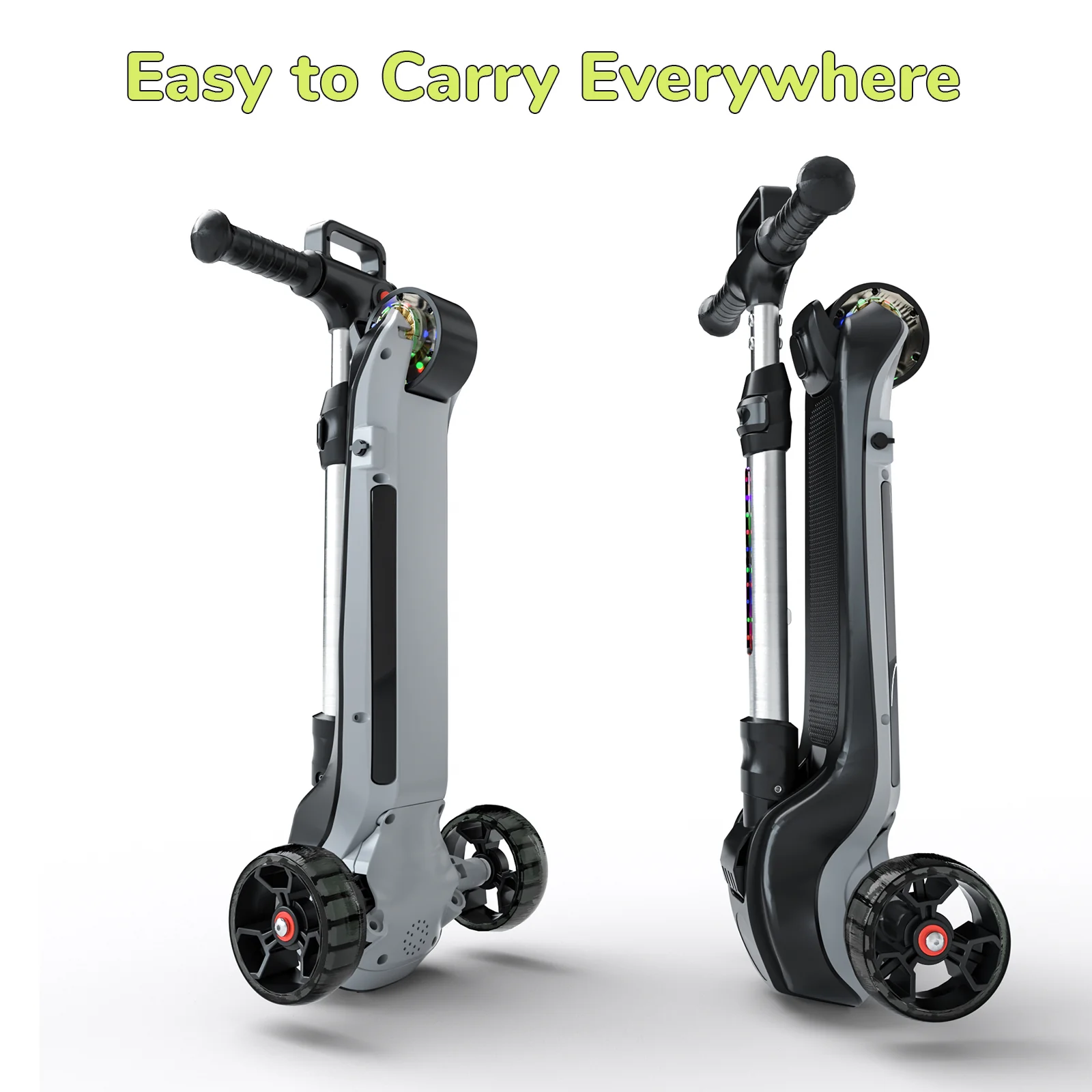 iScooter iK2/B1/B2 3-Wheel Electric Scooter with Colorful Flashing Wheel - Image 13