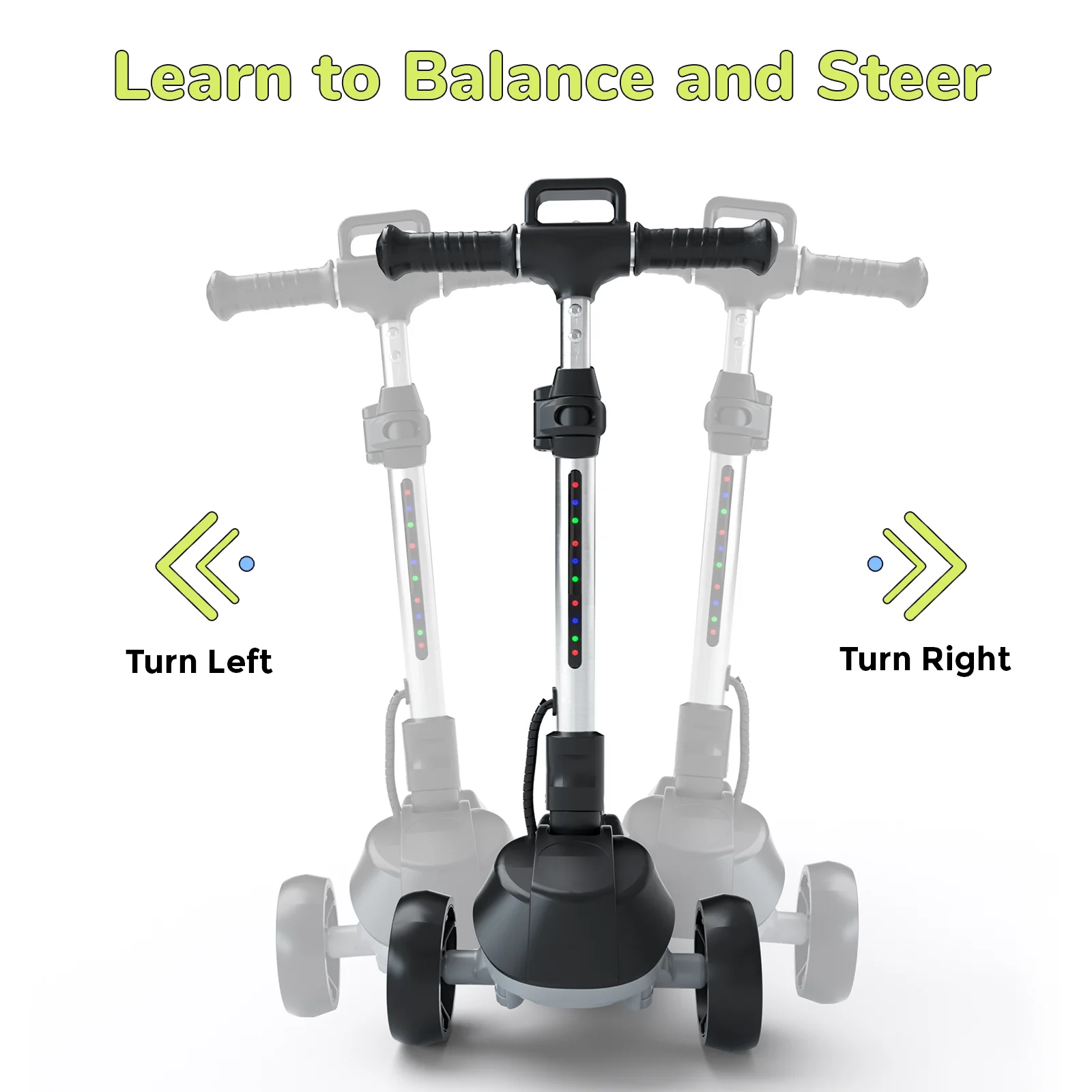 iScooter iK2/B1/B2 3-Wheel Electric Scooter with Colorful Flashing Wheel - Image 14