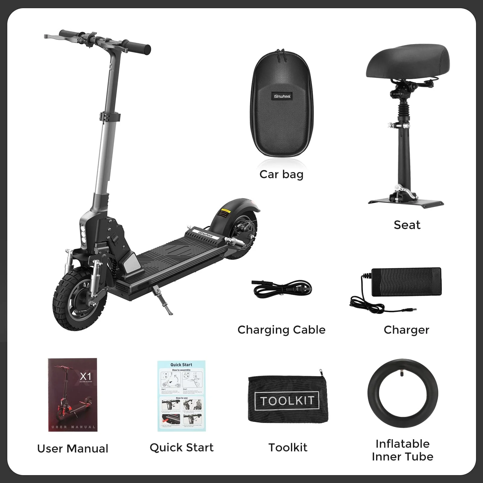 iScooter® X1S Electric Scooter Off Road,800W,With Seat - Image 12