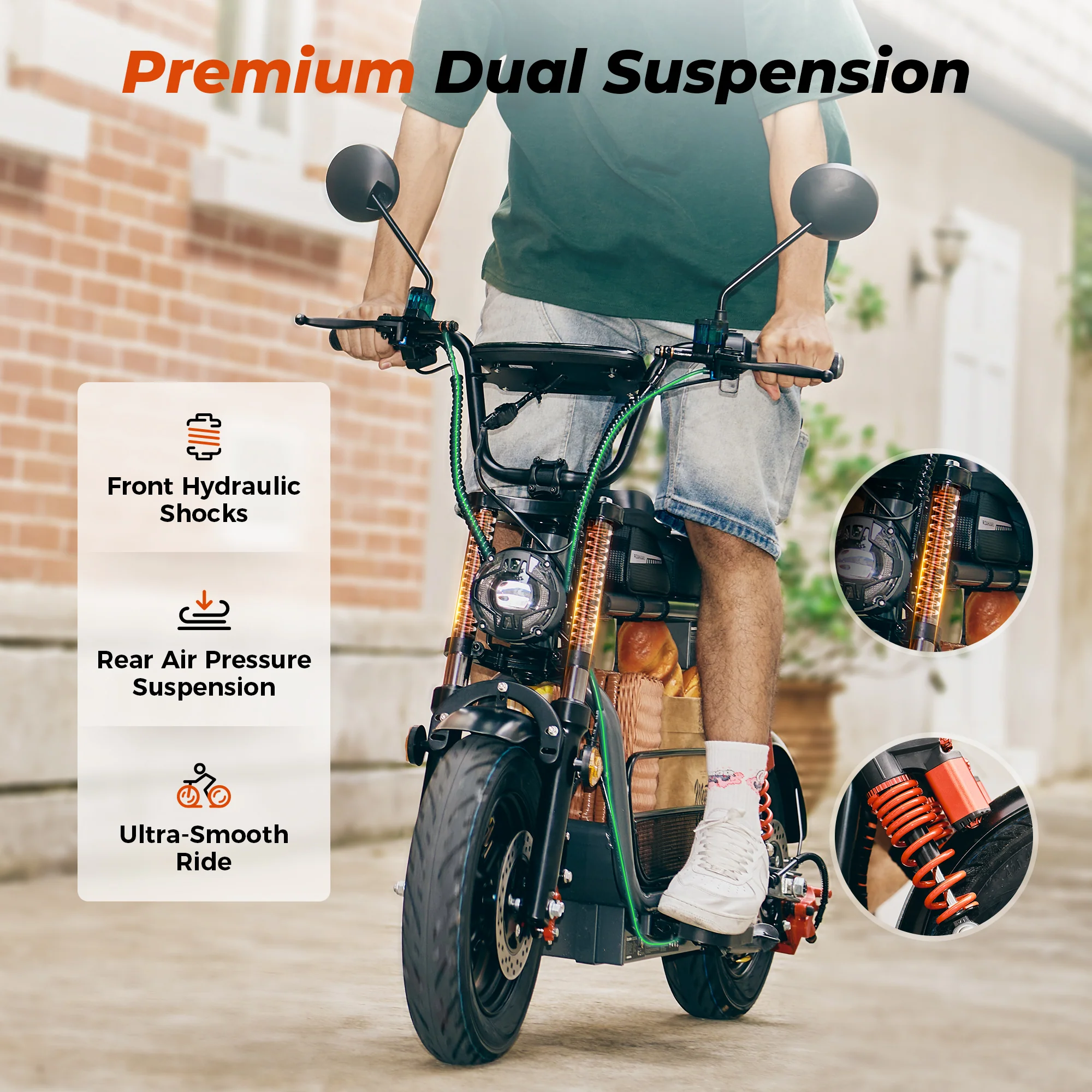 iScooter DX5 Electric Scooter with Seat - Image 3