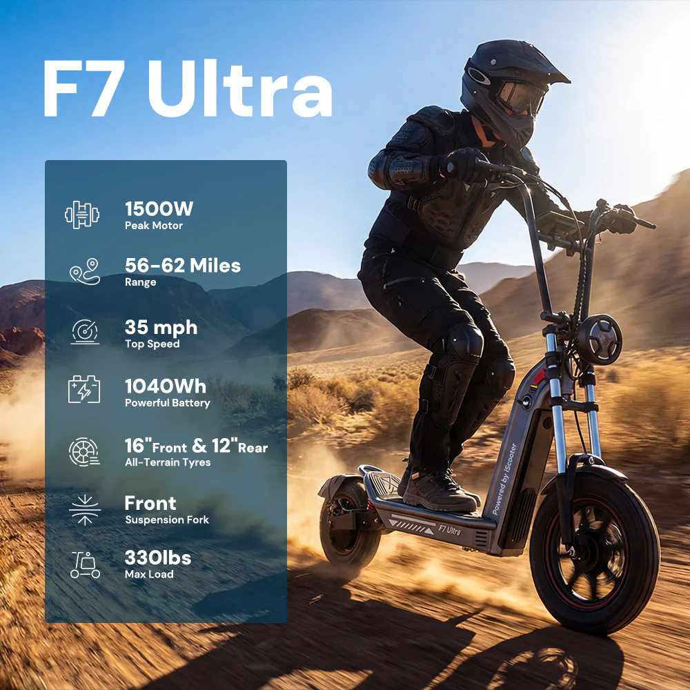iScooter F7Ultra All-Terrain Electric Scooter with Detachable Battery - Image 2