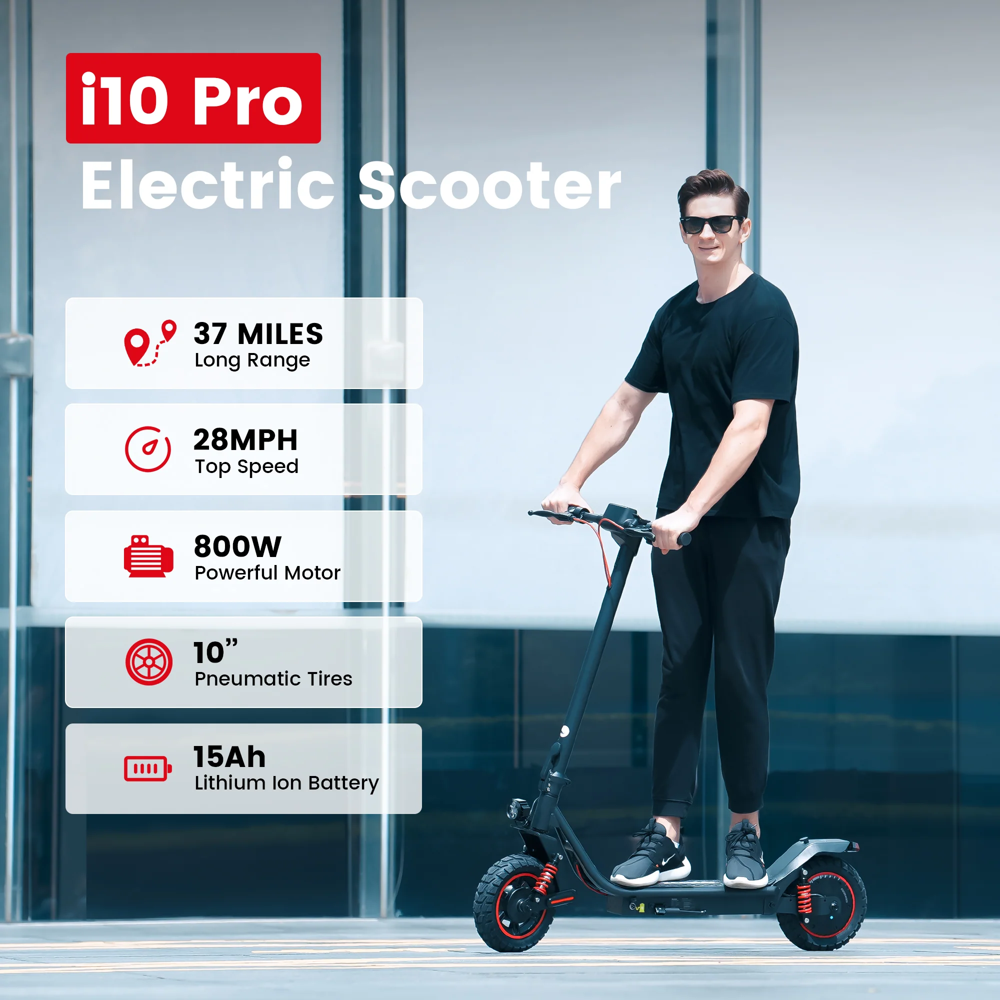 iScooter i10 Pro 800W Commuter Electric Scooter - Image 3