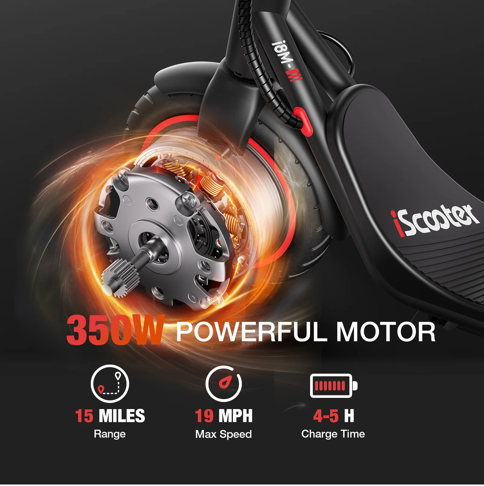 iScooter i8 Series 350/500W Electric Scooter - Image 5