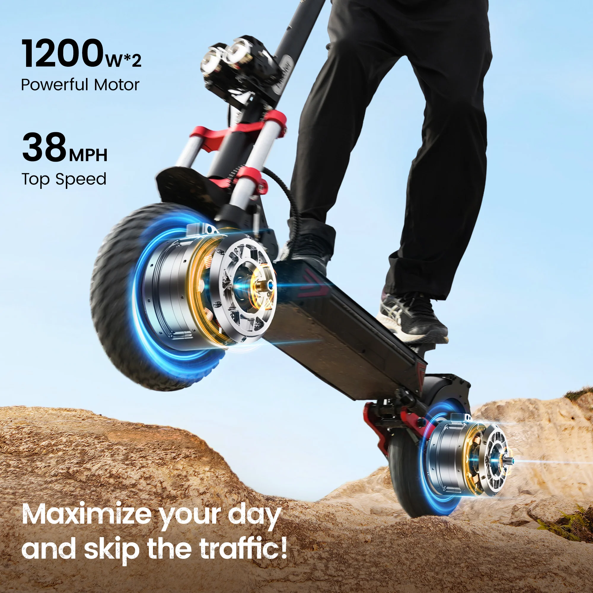 iX8 Off-Road Electric Scooter for Adults 2400W Dual Motor - Image 6