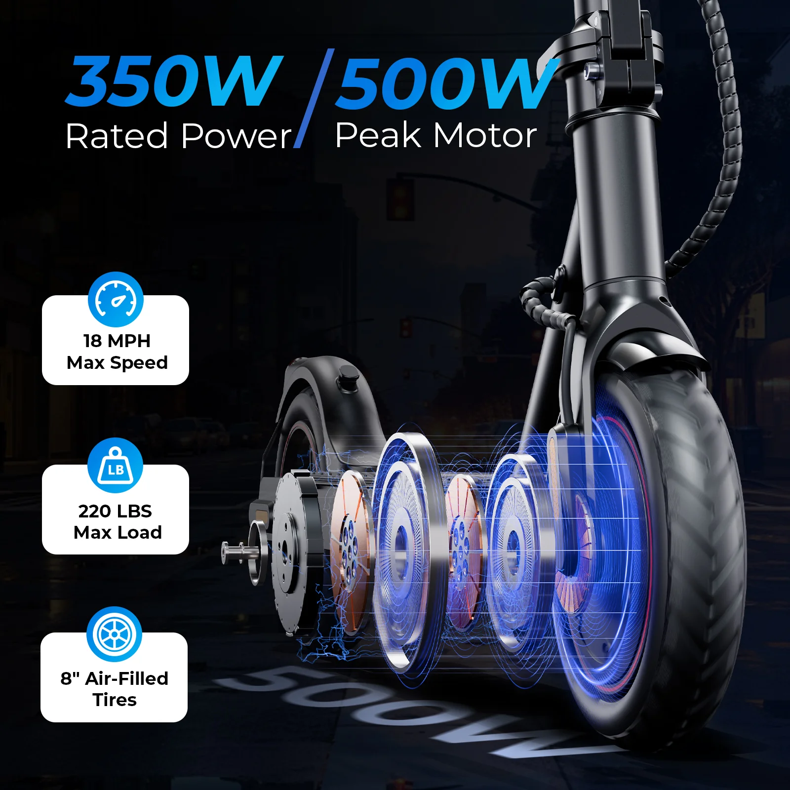 L3 Electric Scooter for Adults 350W Motor 18Mph - Image 4