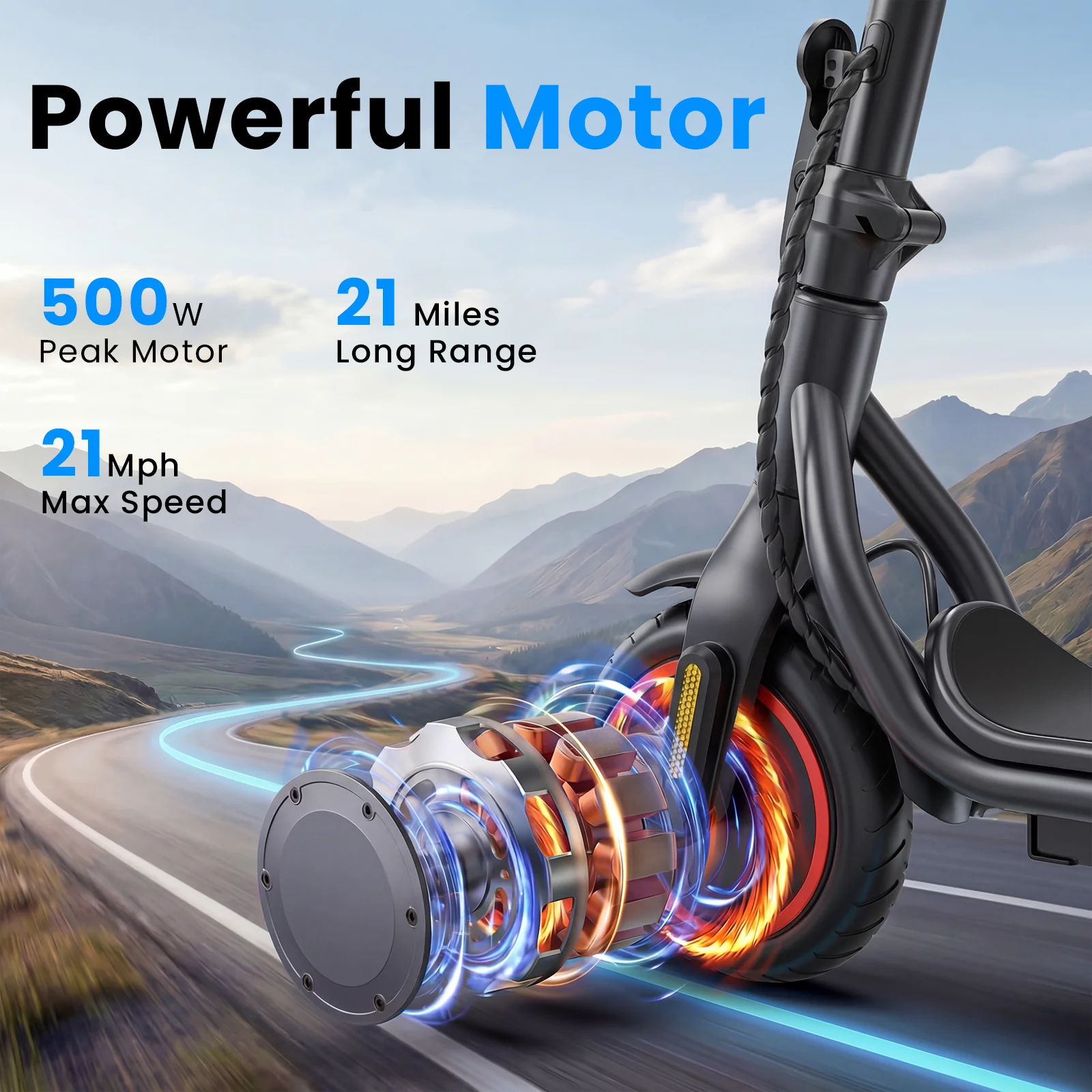 L8 Electric Scooter for Adults 500W Motor 21Mph - Image 4