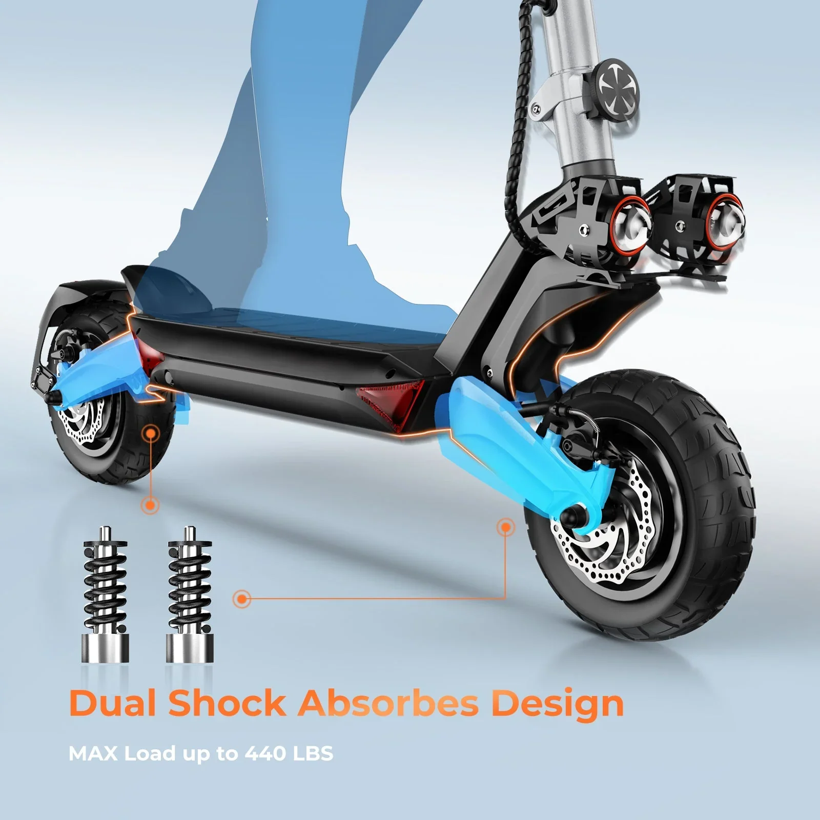R3 Pro 1600W Dual Motors Off Road Electric Scooter - Image 5