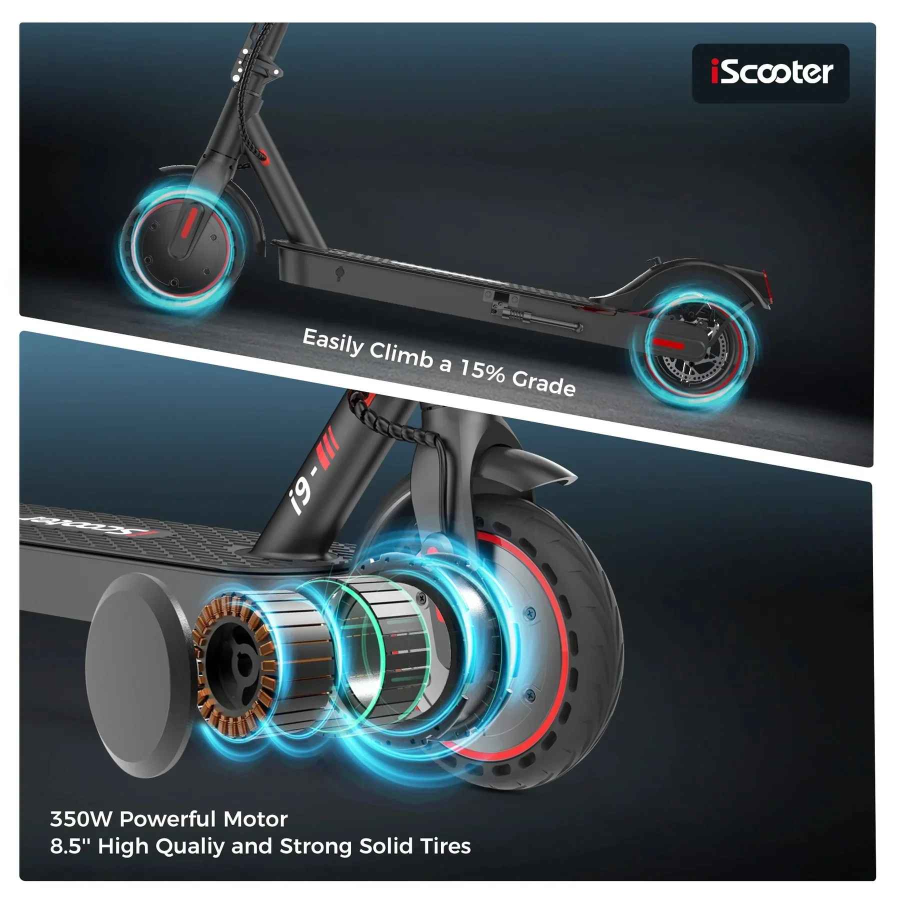 iScooter i9 Foldable Commuting Electric Scooter - Image 4